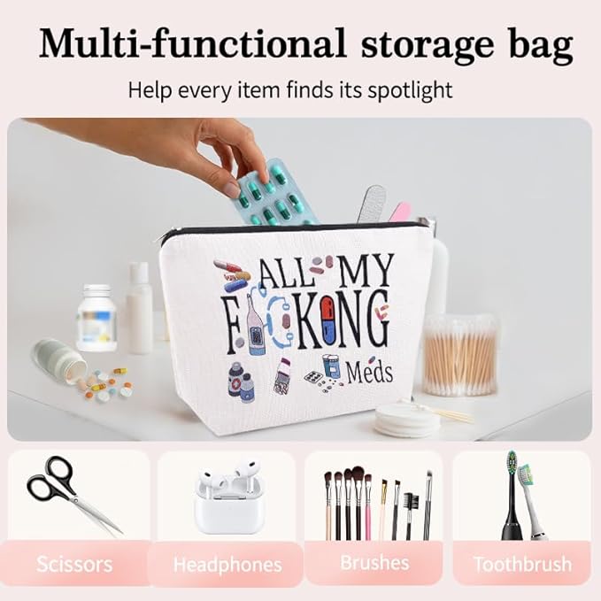 Small Pouch Bag for Medicine Pharmacist Nurse Doctor Pouch Bag for Women Men Patient Medication Organizer Bags Practitioner Physician Assistant Gifts Pouches Get Well Soon Medical Pouches Med Bags