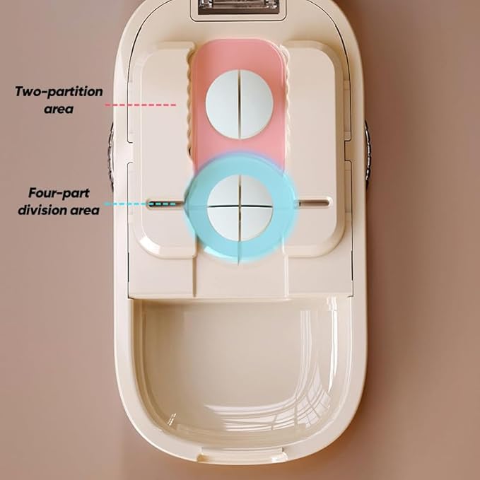 Pill Cutter Splitter for Small and Tiny Pills, Accurate Multi-Pill Splitter Tablet Cutter Pill Organizer with Centering Guide & Double Safety Blades to Cut 1/2&1/4 (Beige)