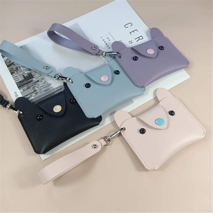 Birth Control Pill Case/Wallet PU Leather Medicine Holder Cat (Purple)