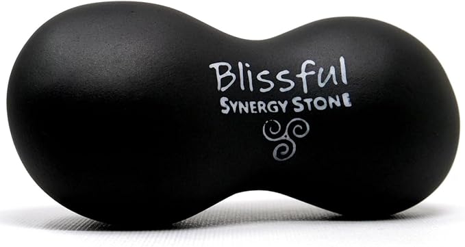 Blissful (Basalt Black)(Single) Synergy Stone - Contoured Hot Stone Massage Tool with Radiant Heat - Relaxing and Therapeutic for Neck, Back, Legs, Feet - Matte Surface for on Skin with Oil only
