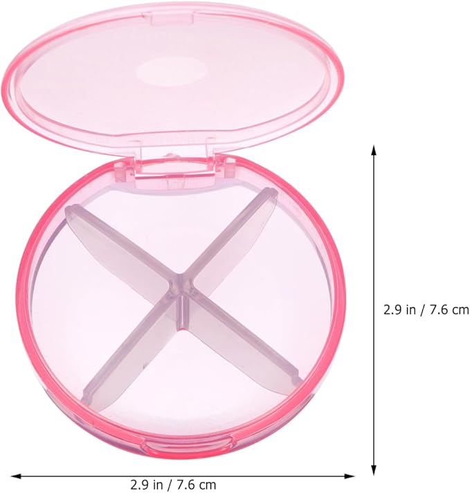 Portable Medicine Box 4 Compartments Travel Pill Organizer Small Storage Case for Medication Jewelry Daily Use at Home Office