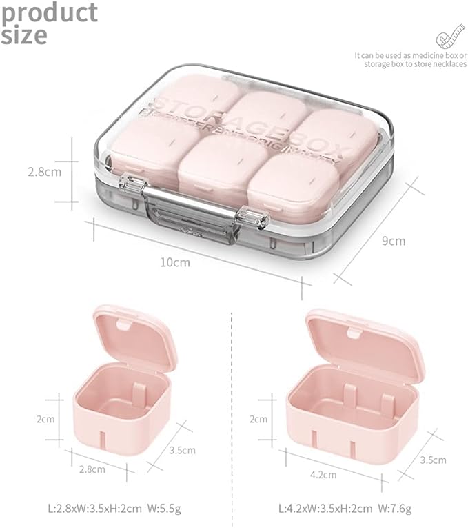Pill Organizer Weekly A Set with 10 Small Pill Box, WOWHOUSE Daily Pill Case Free Combination Use (Green)