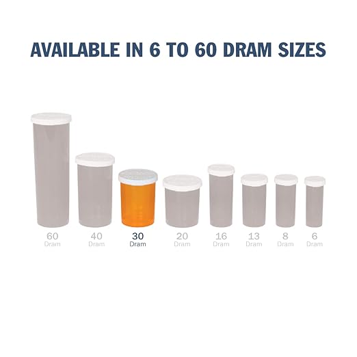 EZY DOSE Pill, Medicine, Vitamin Container & Vial | 30 Dram Storage | Child-Resistant Cap | Case of 140,30445