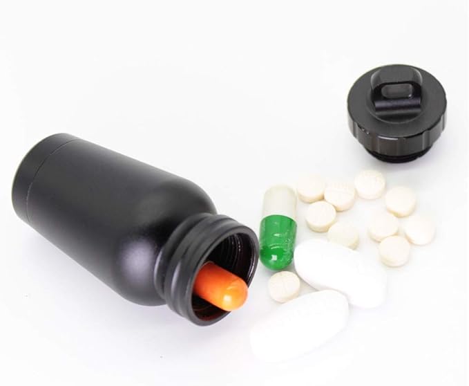 Waterproof Aluminum Pill Holder with Keychain Outdoor Medicine Bottle Seal First Aid Drug Holder