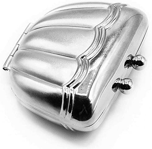 Silver Classic Purse Shaped Pocket Purse Portable Travel Pill Box & Medicine Organizer (1 Large Compartment)