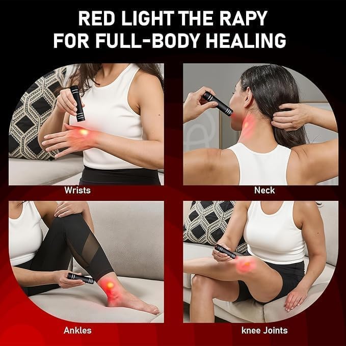 Red Light Therapy Device for Joint and Muscle, 660nm&850nm LED Light Therapy Wand, Portable Infrared Light Therapy Torch, Near Infrared Light for Body, Face, Neck, Back,Knee (Grey)