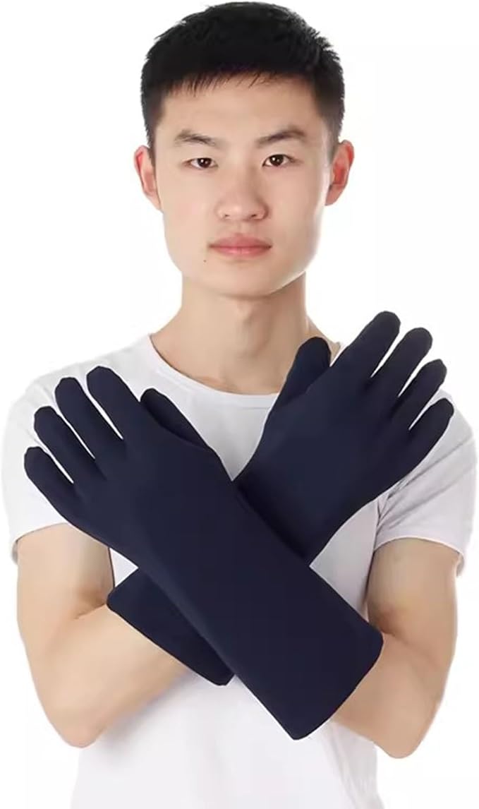 X-ray Protective Gloves, Radiation Safety Lead Gloves, Hand X-ray Shield Gloves, Used for MRI CT Protection (Color : Navy Blue, Size : 0.5mmpb)