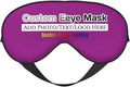 Custom Eye Mask,Add Your Image Text Personalized Sleep Shade Soft Blindfold Eyemask Blackout Eye Cover with Adjustable Strap for Sleep,Travel,Nap Light Purple