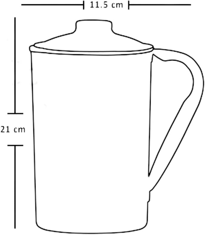 100% Pure Copper Pitcher 50.72 Oz / 1500 ml | Drinking Water Traditional Hammered Pitcher With Lid | Copper Jug Handle Water Bottle | Ayurveda Health Benefits | Serving Water in Daily Use