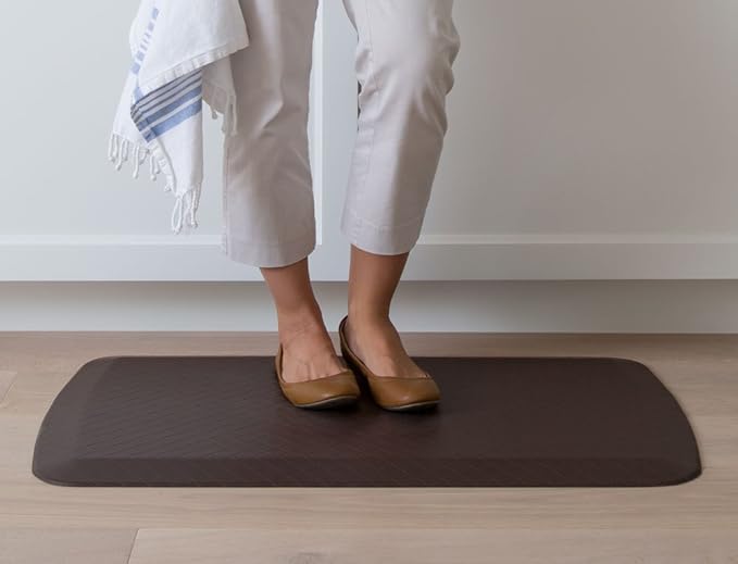 GelPro Basics Anti Fatigue Mats: Ergonomic Gel & Foam Floor Mat for Standing Comfort - Non Slip Cushioned Kitchen Floor Mat or Standup Desk Pad, 20 x 32 x 5/8", Basketweave Truffle