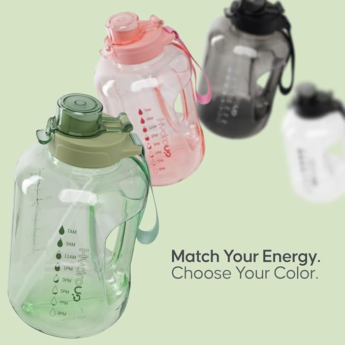 Sport Jug 58oz – Large Clear Plastic Water Jug with 2-in-1 Straw & Chug Lid, Motivational Time Markers, BPA-Free, Leakproof