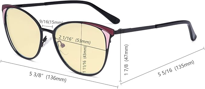 Eyekepper Ladies Blue Light Filter Glasses - Butterfly Design Computer Eyegalsses Women -Transparent Blue Lens