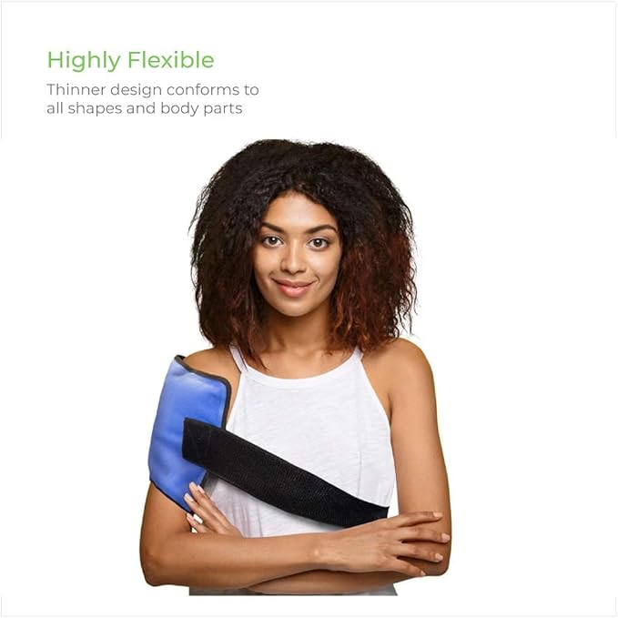 FlexiKold Standard, Half Size and Neck with Straps Gel Ice Cold Packs with Straps - Sizes: Large, Small, and Neck