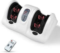 Giantex Shiatsu Foot Massager Machine for Feet, Leg Calf Ankle, Relieve Pain, Spa Gift Deep Kneading Rolling Massage, Electric Shiatsu Feet Massager w/Remote, 4 Modes, White