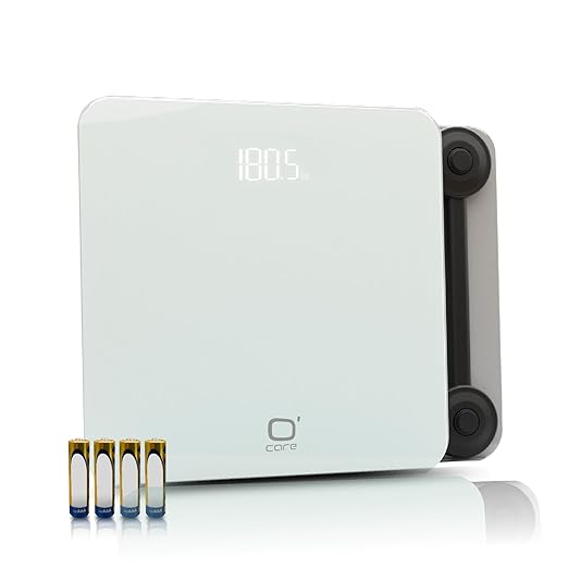 O'CARE Digital Bathroom Scale,Highly Accurate Body Weight Scale, Large Clear LED Display, Differential Display, Including 4*AAA Battery, Measures Weight up to 400LB (White)