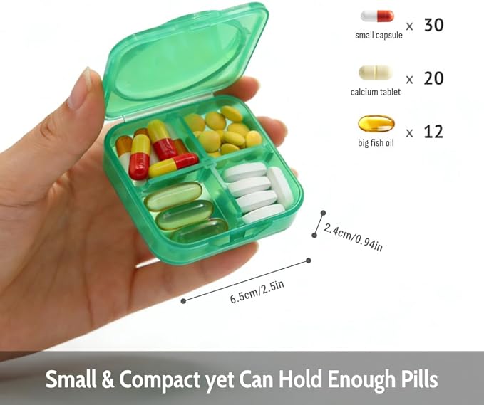 Stackable Weekly Pill Organizer with Detachable Box, Rainbow Color Coded 7 Day Pill Cases, 1 Times, 2 Times, 3 Times, 4 Times Travel Pill Box with Customizable Compartments (Rainbow)