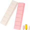 2Pack Weekly Pill Organizer,Extra Large 7 Days Cute Pill Cases Travel Daily Pill Box for Vitamin Medicine Fish Oil, Calcium Tablets Supplements