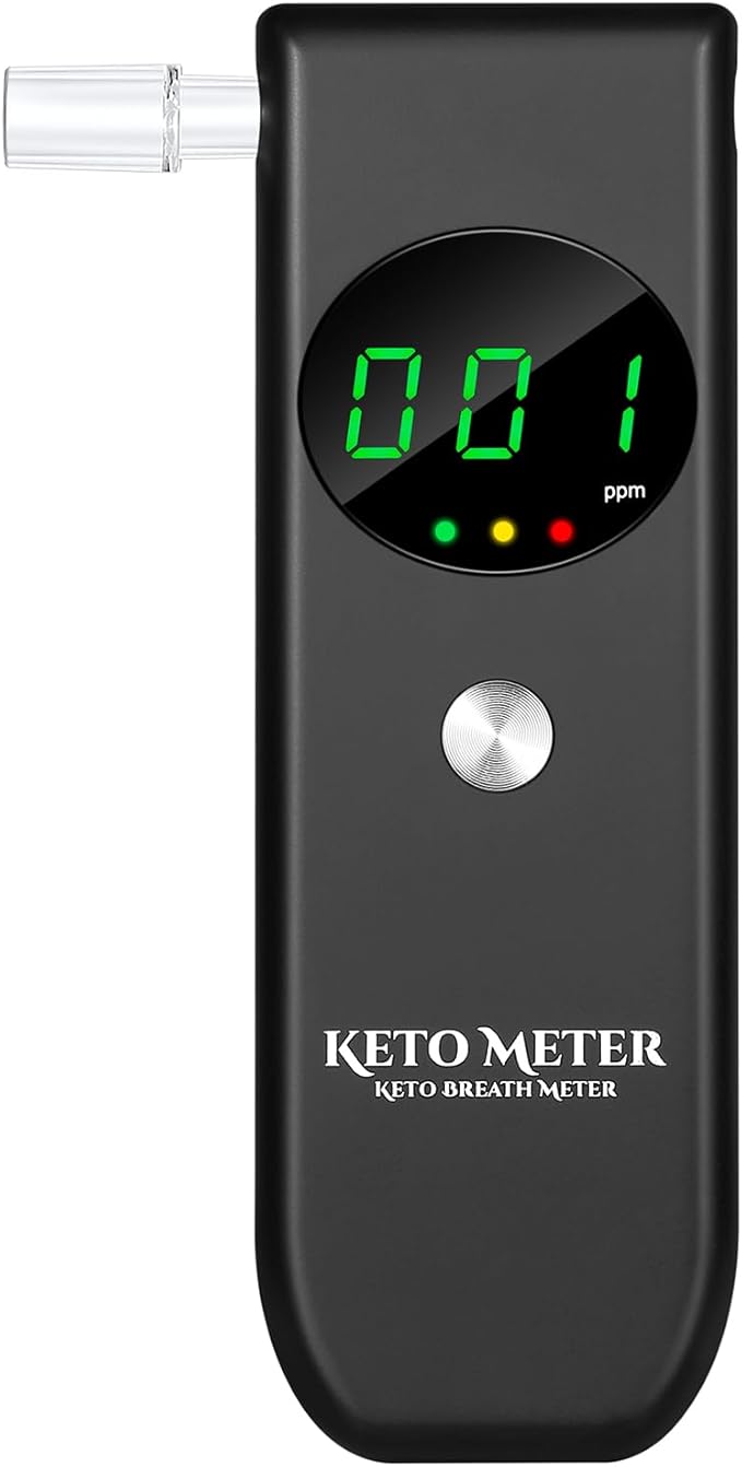 Professional Ketone Breath Meter Portable Breath Ketosis Meter - Ketone Monitors Analyzer with 10 Mouthpieces | Ketone Testing & Monitoring to Track Your Ketosis Status