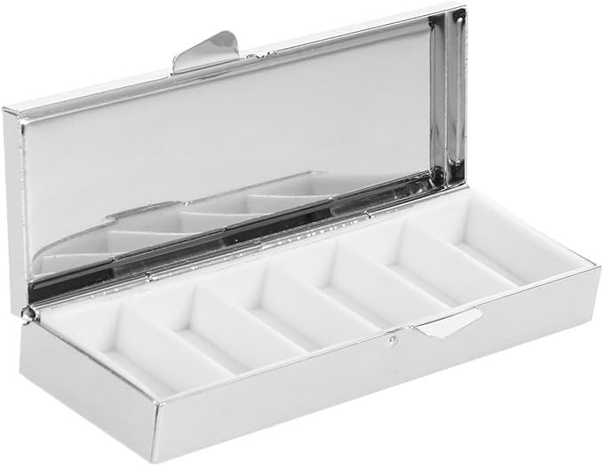 Healifty 2pcs Box Stainless Steel Metal Pill case Stainless Steel Pill Organizer Monthly Pill Organizer Weekly Pill Holder Crafts Organizer Portable Travel Makeup