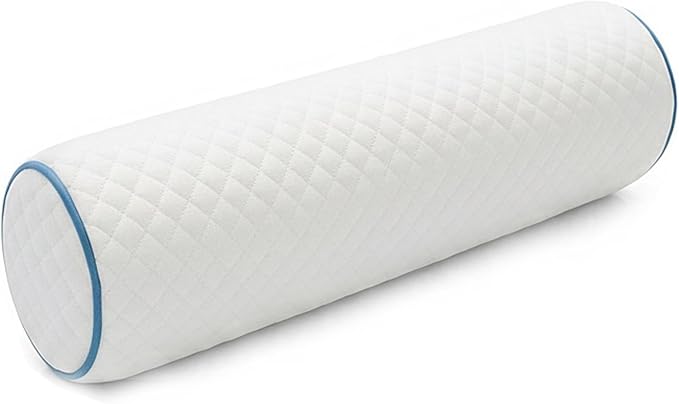 Cervical Pillow for Neck Pain & Side Sleepers Patented Ergonomic Memory Foam Pillow – Adjustable Height for Back & Side Sleeping, Anti-Snoring (Blue+White, Roll)