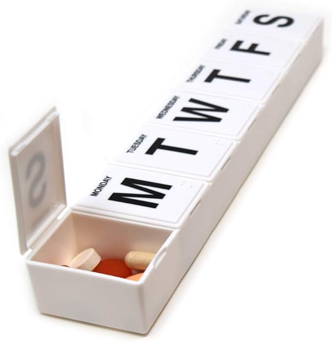 Jumbo Weekly 11" Pill Organizer - Extra Large Compartments Will Hold 7 Days Worth of Vitamins and Medications - Great Size for Gummy & Chewable Vitamins (3 Pack)
