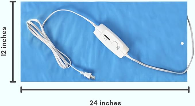 Heating Pad with Three Heat Settings W/No Auto Shut Off/12" X 24"