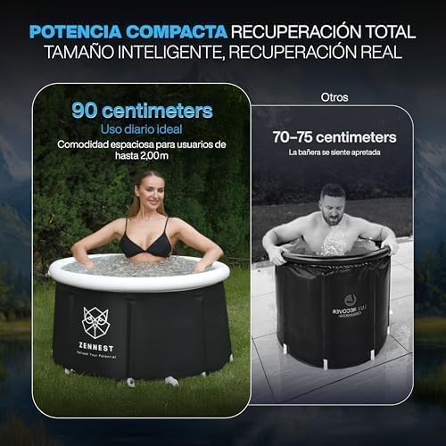 Upgraded 80 Gal Ice Bath Tub For Athletes - American Engineered Cold Plunge Tub Outdoor, 6-layer Insulated Inflatable Ice Tubs for Cold Plunge & Portable Bathtub For Adults - includes eBook