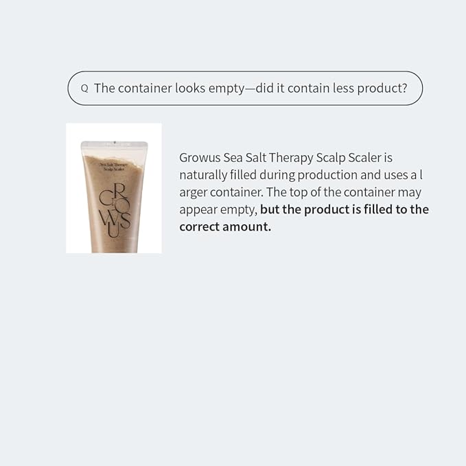 GROWUS Sea Salt Therapy Scalp Scaler - Salicylic Acid, Niacinamide, Dexpanthenol, Exfoliating, Deep Cleansing, Free from Paraben and Sulfate, 2 in 1 Shampoo for Itchy and Oily Scalp (8.8 Oz / 250g)