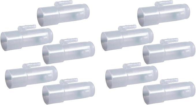 Bistras Oxygen Adapter Enrichment Port Connector fits CPAP Tubing Hose Model 1642 (10)