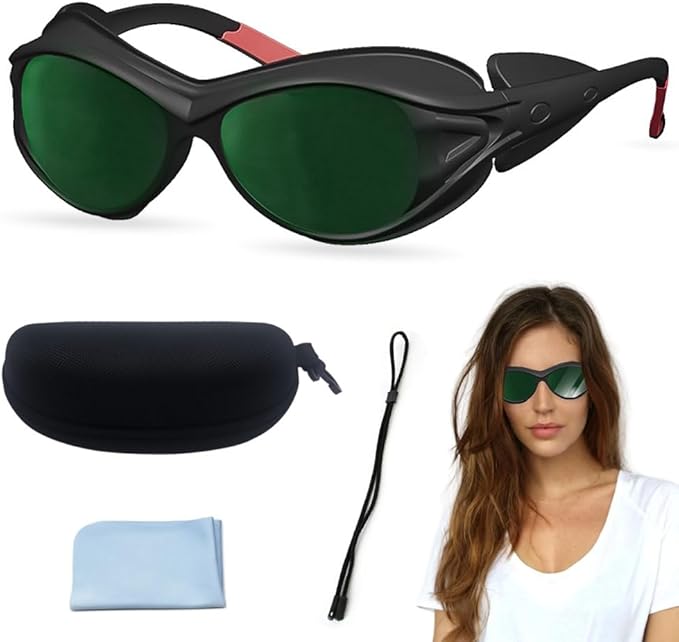 mozeeda Red Light Therapy Glasses, Laser Hair Removal Glasses, IPL Laser Safety Glasses 190-450nm&560-2000nm, Eyes Protection for Tanning Goggles and Red Light Therapy