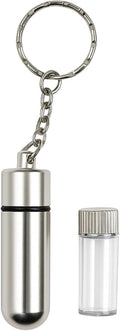 BIN BUDDY 2" (5.1 cm) Metal Pill Holder | Key Ring & Inner Vial | Dual Storage | Moisture Resistant | Ideal for Emergency Medication & Information