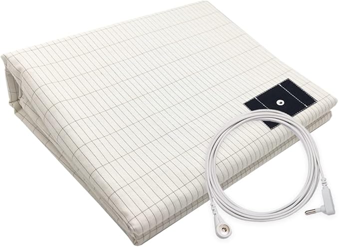 Grounding Sheets King 10% Conductive Silver Fiber Bed Sheet with 15ft Cord Natural Wellenss for Senior Improve Sleep (76x80in)