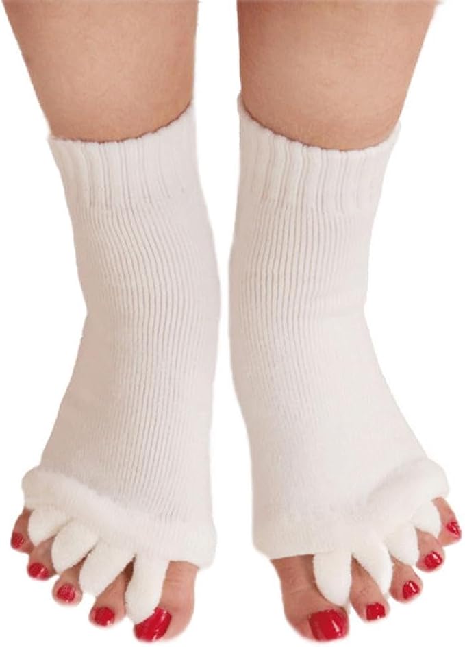 Women Toe Separator Socks Toeless Foot Alignment Socks for Yoga GYM Massage Pain Relief Improves Circulation Stretchy