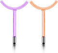 2pcs Electrode Wand Glass Tube Handheld Spare Parts Elitzia ETHB01 (Purple and Orange Y Shape)