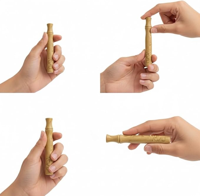 YOKU Wooden Breathing Stick – Pocket-Sized Mindful Breathing Trainer – Natural Airflow Stick for Habit Support & Relaxation, Set of 3 - Ashwood, Rosewood, Sapelewood.