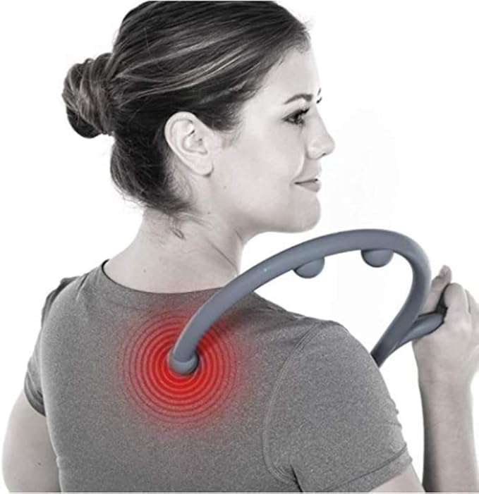 Mount Plus MP005 Back Massager Handheld Tool | Back and Neck Massager | Trigger Point Therapy Self Massage Tool | Fibromyalgia Pain Relief (2 Pack Blue)