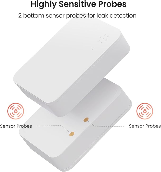 TREATLIFE WiFi Water Leak Detector 1 Pack, Smart 2.4GHz Water Sensor Alarm with App Alerts, Compatible with Alexa, Google Home, Wireless Water Leak Sensor for Home, Basement, Kitchen, Bathroom