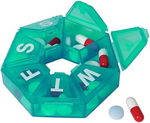 Weekly 7-Sided Pill Planner - (Green)