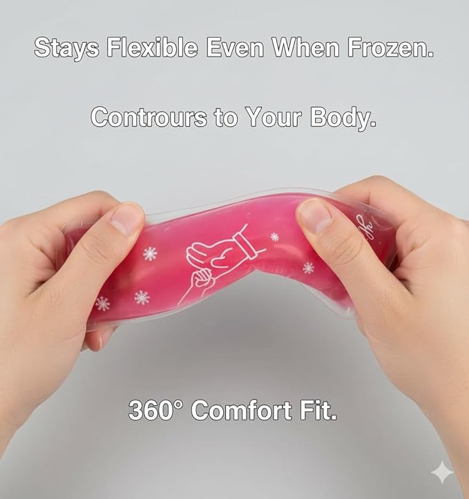 Postpartum Ice Pack, Hot and Cold Pads for After Delivery Essentials, Gel Cooling Pad, Fast Pain Relief Convenient for Perineal Recovery Helps Reduce Swelling (Pink, Hand Pattern)
