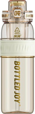 BOTTLE JOY 26oz PPSU Water Bottles with Straw and Strap Double drinking mouth Bottle with Suck and Drink, BPA Free Reusable Sports Water Bottle for Hiking Travelling Running Fitness 750ml (Yellow)
