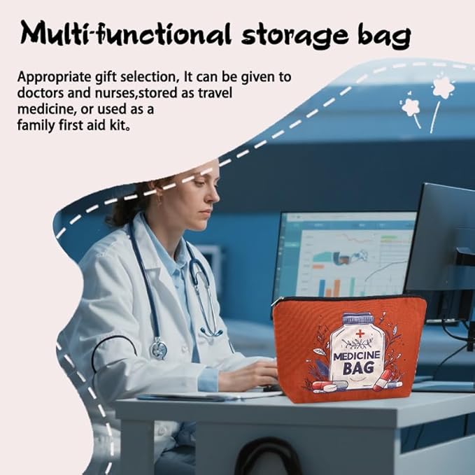 Medical Bag Organizer Pouches Nurse Practitioner Gifts Bag Drug Pill Organizer Physician Assistant Pharmacy Student Patient Travel Makeup Bag Doctor of Nursing Practice Graduation Gifts Pouch Bags