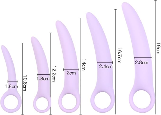 5 Pcs Pelvic Floor Muscle Dilator Trainer Set Silicone Soft Gradual Progression Toys with Storage Bag