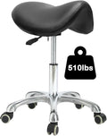 Conforms to ergonomics, with a Saddle Stool That can be Tilted and a Rotating Stool with Hydraulic Lifting Height Adjustment, Suitable for Office, Black