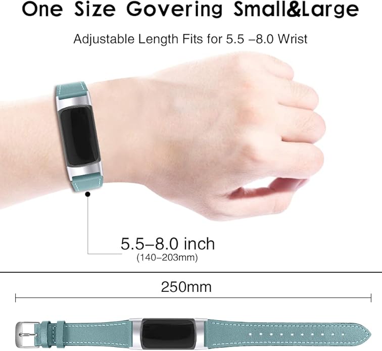 Compatible with Fitbit Charge 5 Leather Bands for Women Men, Feminine Leather Replacement Watch Band Straps Wristbands Bracelet Accessory for Fitbit Charge 5 GPS Tracker