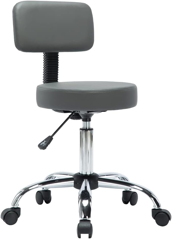 Naomi Home Adjustable Work/Office Stool Gray/Without Foot Rest