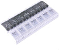 Pill Box Organiser 7-Day Weekly for AM PM Day Night Twice a Day, Pill Case with 14 Compartments for Vitamin Capsule Supplements Press Open Black-White (2time1day-blk)