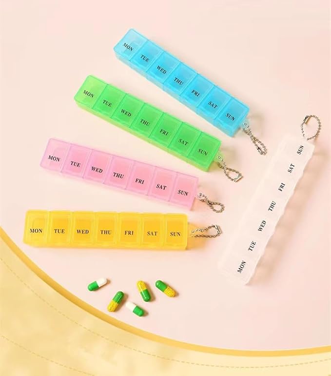 Weekly 7 Day Pill Organizer, Travel Pill Box, Pill case, Medicine Organizer, Pill Container, Pillbox 7 Day, Pill Dispenser, Medication Organizer, Pill Organizer Weekly