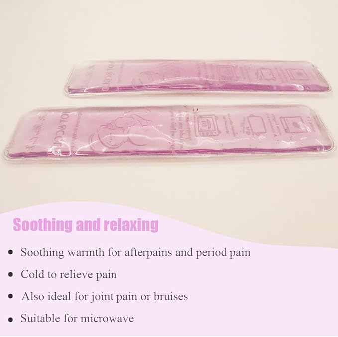 Postpartum Ice Pack, Hot and Cold Pads for After Delivery Essentials, Gel Cooling Pad, Fast Pain Relief Convenient for Perineal Recovery Helps Reduce Swelling (Purple, MomKid Pattern)