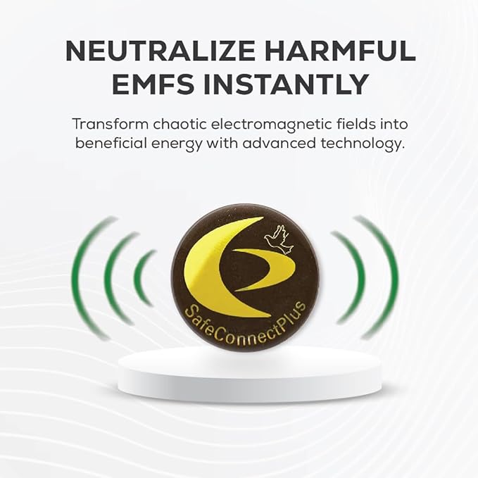 Pack of 6 EMF Stickers for Cell Phone- 5G Ready Harmonizer Stickers Proudly Made in USA for Cell Phones, Laptops or Tablets- EMF mega Shield for All Electronic Devices (Gold-Black)