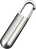 Keenso Pill Box Keychain,Stainless Steel Waterproof Pill Organizer for Outdoor Travel (S)
